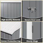 Greesum 8×6FT Outdoor Storage Shed, Metal Patio Storaged Sheds - Image 5