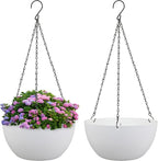 10 inch Hanging Planters for Indoor Outdoor Plants, 2 Pack Hanging Flower Pots by Meowell