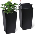 30 Inch Tall Self Watering Planters Set of 2, Outdoor Plant Pots - Image 3