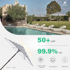 JEAREY 7.5FT Patio Umbrella Outdoor Market Umbrella - Image 5