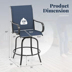 Giantex Set of 4 Swivel Outdoor Bar Stools, All-Weather Bar Height Patio Chairs - Image 5
