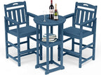 Outdoor Bistro Bar Set, Patio High Top Table and Bar Height Tall Adirondack by Suunyn