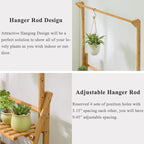 COPREE Bamboo 3-Tier Hanging Plant Stand Planter Shelves Flower Pot Organizer - Image 3