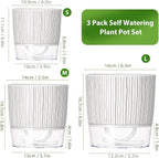 3 Pack Self Watering Pots for Indoor Plants, 4+5.5+6.3 Inch Self Watering Plant - Image 2