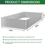 FRIZIONE 3pcs 4x2ft Galvanized Raised Garden Bed Outdoor, Above Ground Garden - Image 3