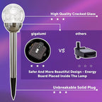 GIGALUMI Solar Outdoor, Cracked Glass Ball Solar Garden Lights, Color Changing - Image 9