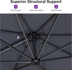 PURPLE LEAF 8 Feet Square Cantilever Umbrella Patio Umbrella - Image 4