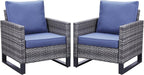 Belord Oversize Patio Chairs Set of 2 Outdoor Wicker Dining Chairs, All-Weather - Image 6