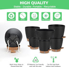 Self Watering Planter Set with Visual Water Level, Modern 8+7+6.5+6+5.5+5 Inch - Image 5