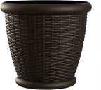 Suncast 18" Resin Indoor/Outdoor Wicker Planter, Made in the USA by Suncast