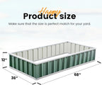 KING BIRD Raised Garden Bed 68"x 36"x 12" Galvanized Steel Metal Outdoor Garden - Image 7