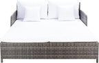 Safavieh Outdoor Collection Cadeo Grey Brown/White Cushion Daybed PAT7500C by SAFAVIEH