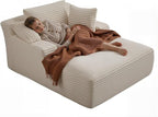 67 Inch Chaise Lounge Chair Indoor, Oversized Corduroy Upholstered Boneless - Image 8