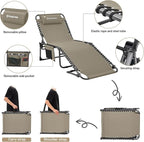KingCamp Lounge Chair Outdoor, Folding Portable Tanning Chairs Comfy Adjustable - Image 4