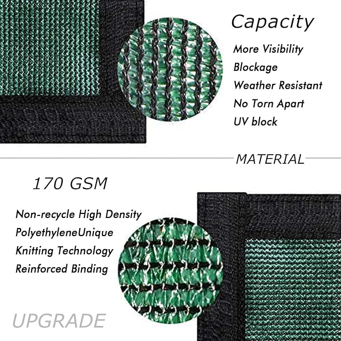 UPGRADE Privacy Fence Screen 8'x8' Dark Green Outdoor 90% Visibility Blockage - Image 2
