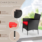 FDW Rattan Furniture Wicker Chair Patio Bristo Set - Image 5