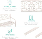 Best Choice Products Outdoor Bench Steel Garden Patio Porch Furniture - Image 6