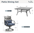 PHI VILLA 9 Pieces Outdoor Dining Set - Image 2