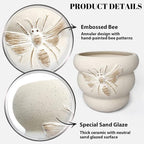 Terracotta Pots with Drainage Holes Bee Decor, Ceramic Pots - Image 7