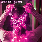 Upgraded Connectable 200 LED String Lights Indoor Outdoor, 66FT Pink Christmas - Image 6