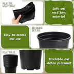 OJYUDD 120 Pcs 0.5 Gallon Black Plastic Plant Nursery Pots, Plant Seedling Pots - Image 3