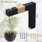 2 Pack Plant Hanger Hooks for Indoor Hanging Plants, Farmhouse Wooden Hanging - Image 3