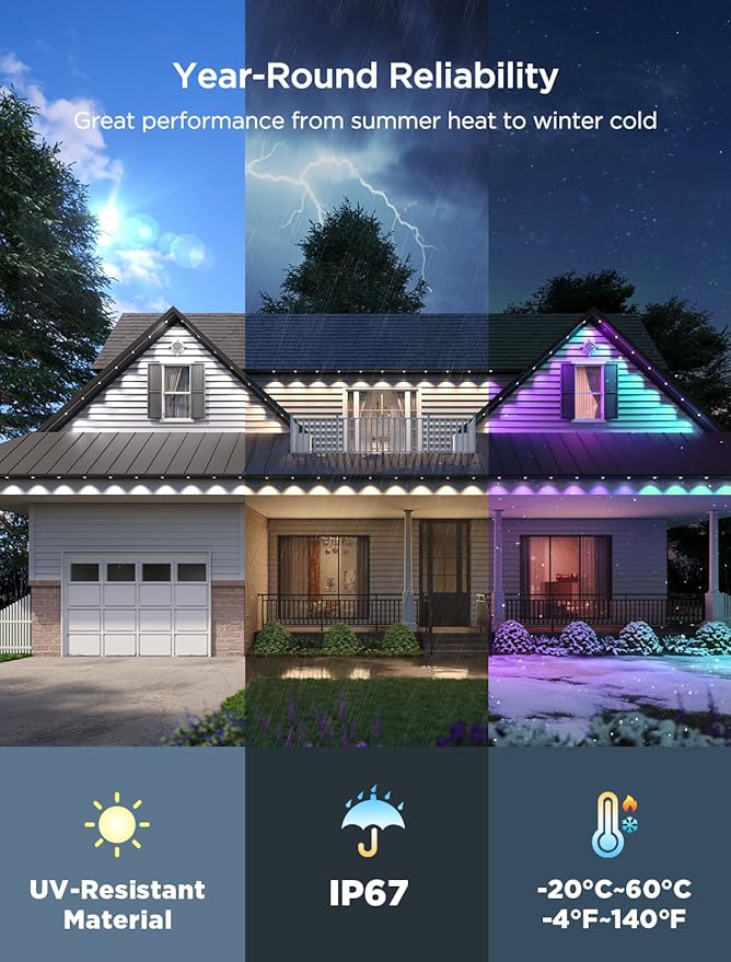 Govee Permanent Outdoor Lights 2, 150ft RGBIC Outdoor Lights - Image 5