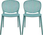 2xhome Set of 2 Patio Dining Chairs | Modern Stackable Outdoor Pool Side Chair by 2xhome