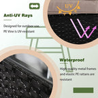 PayLessHere 4 Pieces Patio Furniture Set Rattan Outside Furniture Wicker Sofa - Image 3