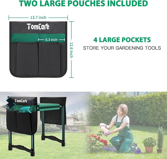 TomCare Garden Kneeler and Seat 10.64” Wider Larger Soft Kneeling Pad Garden - Image 4