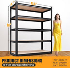 AOARGG 78" H Garage Shelving Heavy Duty Storage Shelves, Metal Adjustable - Image 3