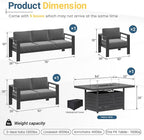 Wisteria Lane 7 Seats Aluminum Outdoor Patio Furniture Set - Image 2