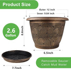 12 Inch Large Planter Pot for Plants Indoor Outdoor, 4 Pack Plastic Flower Pots - Image 4
