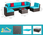 Shintenchi 7 Pieces Patio Furniture Sets Outdoor All-Weather Sectional Patio - Image 2