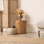 SUNBURY Outdoor Stump Side Table, Faux Wooden Concrete Side Table, Tree Stump - Image 2