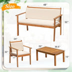 Greesum Outdoor Patio Furniture, 4 Piece Bistro Sofa Set - Image 5