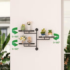 Window Sill Rotating Plant Stand Shelf Indoor Black Metal Floating Shelves - Image 7