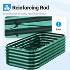 Quictent Galvanized Raised Garden Bed Kit, Strengthened by Crossbar, Dark Green - Image 8