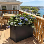 Black Metal Heavy Planter 32" x 15" x 24"for Outdoor Plants Metal Rectangle - Image 2