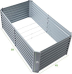 Land Guard 8×4×2ft Galvanized Raised Garden Bed, Planter Boxes Outdoor - Image 2