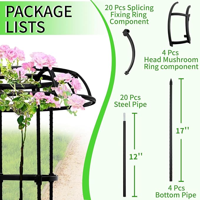 2-Pack 77-Inch Garden Trellis for Climbing Plants, Heavy-Duty Metal Obelisk - Image 3