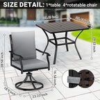 LEVELEVE 5 Piece Outdoor Patio Dining Set - Image 5