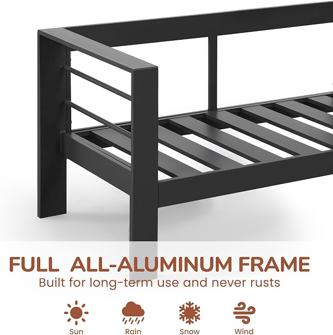 Solaste Aluminum Loveseat Patio Furniture, Weather-Resistant - Image 2