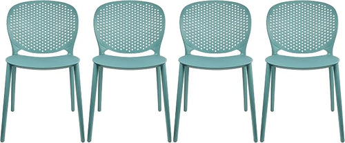 2xhome Set of 4 Patio Dining Chairs | Modern Stackable Outdoor Pool Side Chair by 2xhome