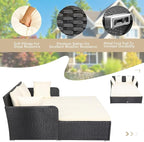 HAPPYGRILL Outdoor Daybed Rattan Wicker Patio Daybed - Image 8