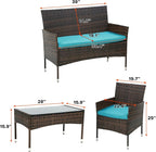 PayLessHere Outdoor Furniture Set 4 Pcs Modular Patio Furniture Set Water - Image 8