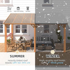 AECOJOY 14' x 10' Gazebo for Patio, Wood Grain Hard Top Lean to Gazebo Pergola - Image 4