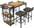 ONBRILL 5-Piece Outdoor Patio Bar Set, Outdoor Bar Table and Chairs Set by ONBRILL