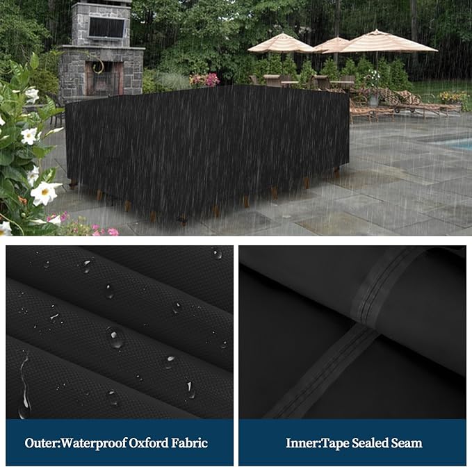 Easy-Going Square Patio Furniture Cover Waterproof Outdoor Dining Table and - Image 4