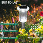 Solar Outdoor Lights, 10 Pack Waterproof Stainless Steel Solar Stake Lights - Image 3